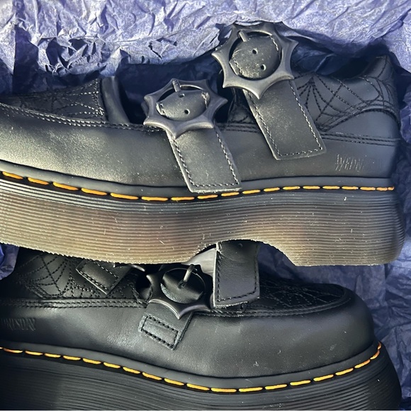 Dr. Martens Wednesday Mary Janes Nappa Lux in Black - Picture 7 of 8